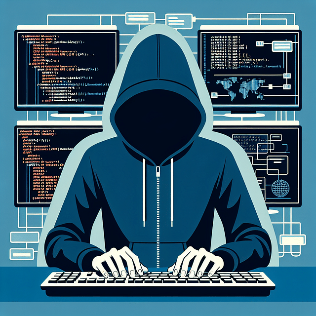 depiction of a hacker exploiting a system vulnerability