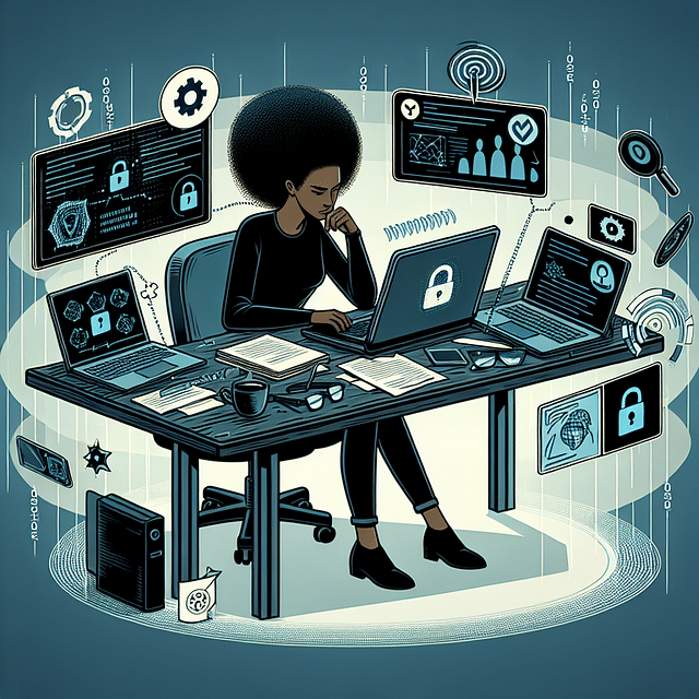 illustration of a cybersecurity expert planning a penetration test