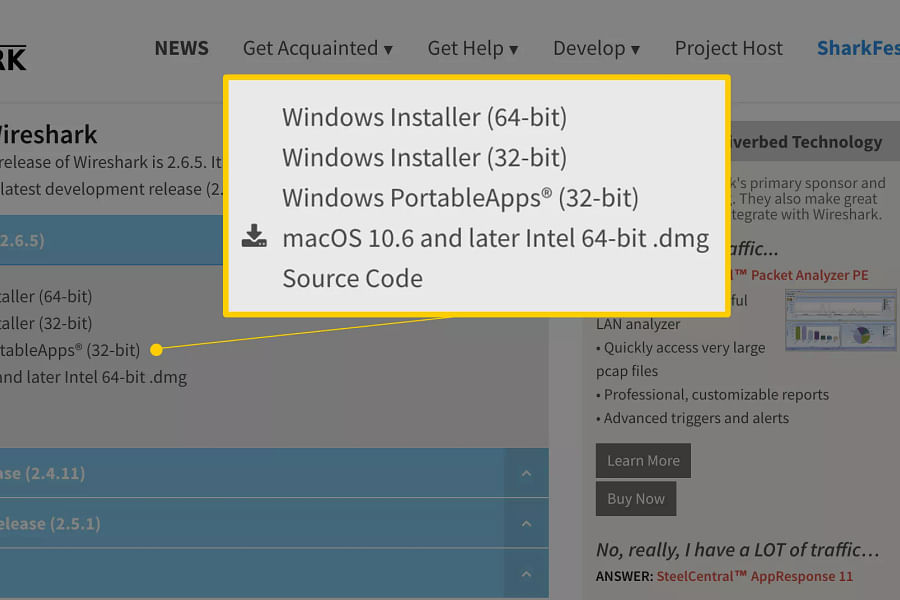 Wireshark interface screenshot