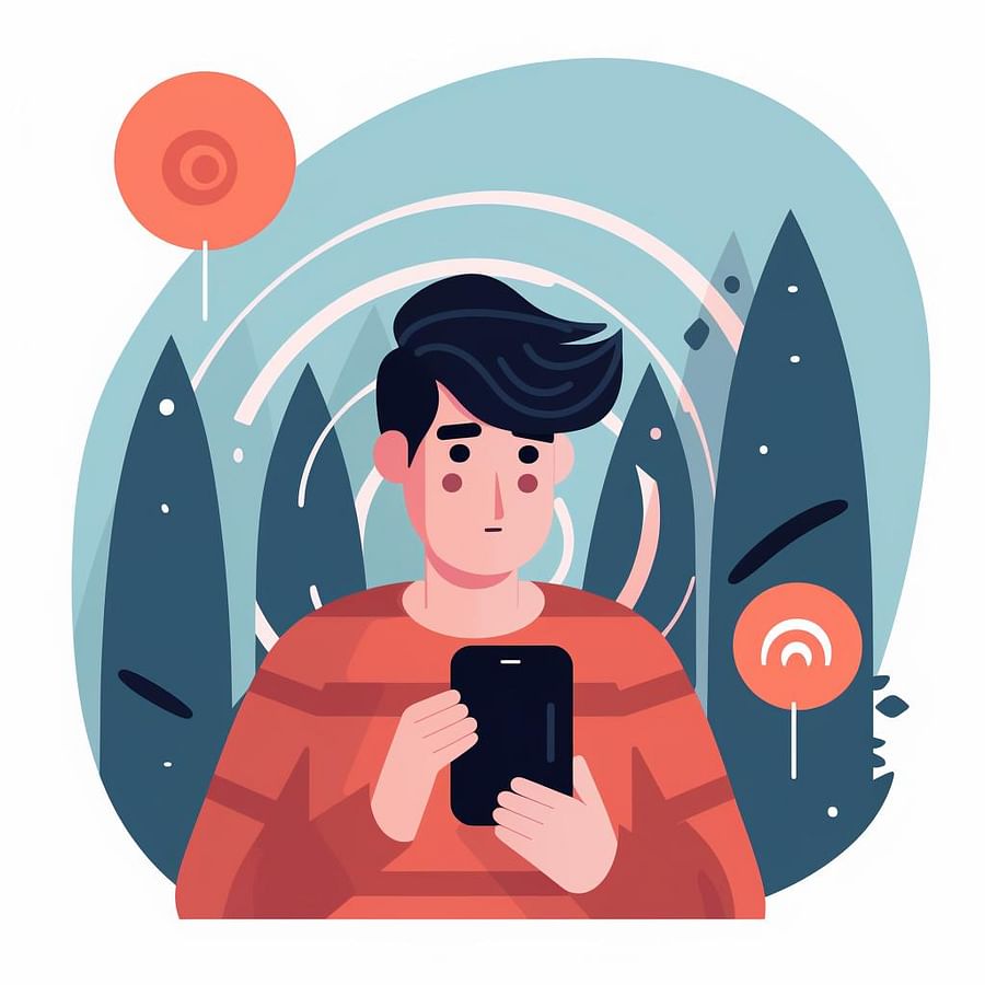 A person looking worried at their phone showing no network signal