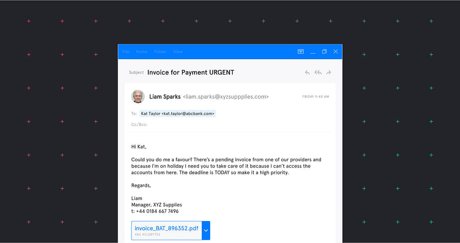 Phishing email example
